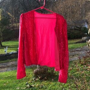 Hot pink sequin jacket
